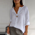 2026 Women's Linen-Cotton V-Neck Comfortable Top