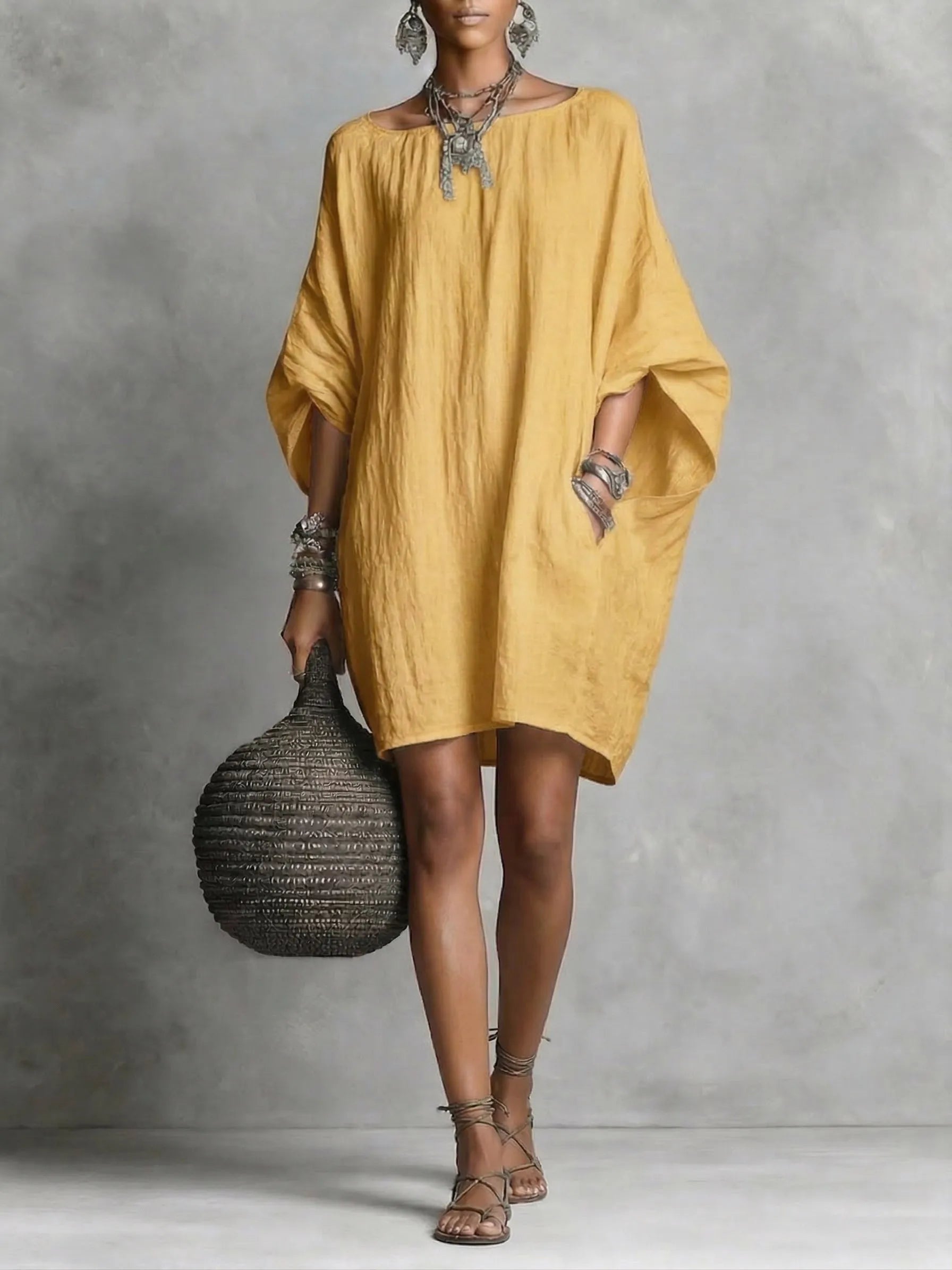 Hot Sale❤️ Casual cotton and linen dress